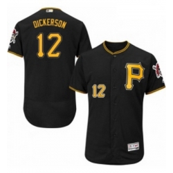 Mens Majestic Pittsburgh Pirates 12 Corey Dickerson Black Alternate Flex Base Authentic Collection MLB Jersey