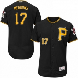 Mens Majestic Pittsburgh Pirates 17 Austin Meadows Black Alternate Flex Base Authentic Collection MLB Jersey