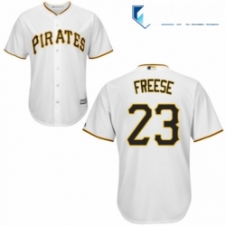 Mens Majestic Pittsburgh Pirates 23 David Freese Replica White Home Cool Base MLB Jersey 