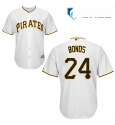 Mens Majestic Pittsburgh Pirates 24 Barry Bonds Replica White Home Cool Base MLB Jersey