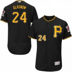 Mens Majestic Pittsburgh Pirates 24 Tyler Glasnow Black Alternate Flex Base Authentic Collection MLB Jersey