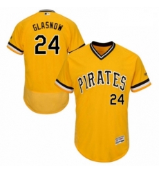 Mens Majestic Pittsburgh Pirates 24 Tyler Glasnow Gold Alternate Flex Base Authentic Collection MLB Jersey 
