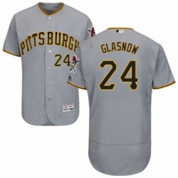 Mens Majestic Pittsburgh Pirates 24 Tyler Glasnow Grey Road Flex Base Authentic Collection MLB Jersey