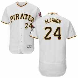 Mens Majestic Pittsburgh Pirates 24 Tyler Glasnow White Home Flex Base Authentic Collection MLB Jersey