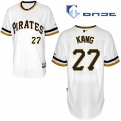 Mens Majestic Pittsburgh Pirates 27 Jung ho Kang Authentic White Alternate 2 Cool Base MLB Jersey