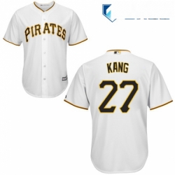 Mens Majestic Pittsburgh Pirates 27 Jung ho Kang Replica White Home Cool Base MLB Jersey