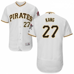 Mens Majestic Pittsburgh Pirates 27 Jung ho Kang White Home Flex Base Authentic Collection MLB Jersey