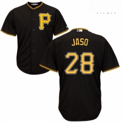 Mens Majestic Pittsburgh Pirates 28 John Jaso Replica Black Alternate Cool Base MLB Jersey