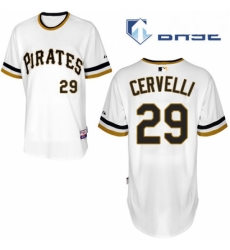 Mens Majestic Pittsburgh Pirates 29 Francisco Cervelli Authentic White Alternate 2 Cool Base MLB Jersey