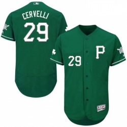Mens Majestic Pittsburgh Pirates 29 Francisco Cervelli Green Celtic Flexbase Authentic Collection MLB Jersey