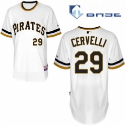 Mens Majestic Pittsburgh Pirates 29 Francisco Cervelli Replica White Alternate 2 Cool Base MLB Jersey