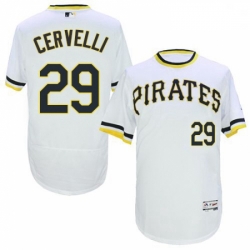 Mens Majestic Pittsburgh Pirates 29 Francisco Cervelli White FlexBase Authentic Collection MLB Jersey