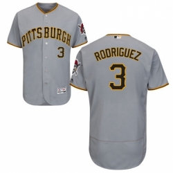 Mens Majestic Pittsburgh Pirates 3 Sean Rodriguez Grey Flexbase Authentic Collection MLB Jersey