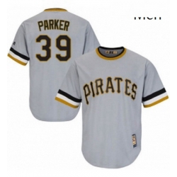 Mens Majestic Pittsburgh Pirates 39 Dave Parker Replica Grey Cooperstown Throwback MLB Jersey