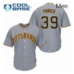 Mens Majestic Pittsburgh Pirates 39 Dave Parker Replica Grey Road Cool Base MLB Jersey