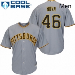 Mens Majestic Pittsburgh Pirates 46 Ivan Nova Replica Grey Road Cool Base MLB Jersey 
