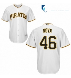 Mens Majestic Pittsburgh Pirates 46 Ivan Nova Replica White Home Cool Base MLB Jersey 