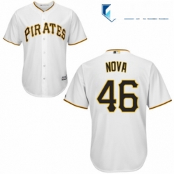 Mens Majestic Pittsburgh Pirates 46 Ivan Nova Replica White Home Cool Base MLB Jersey 