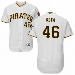 Mens Majestic Pittsburgh Pirates 46 Ivan Nova White Home Flex Base Authentic Collection MLB Jersey