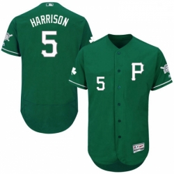 Mens Majestic Pittsburgh Pirates 5 Josh Harrison Green Celtic Flexbase Authentic Collection MLB Jersey
