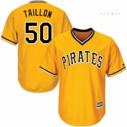 Mens Majestic Pittsburgh Pirates 50 Jameson Taillon Replica Gold Alternate Cool Base MLB Jersey 