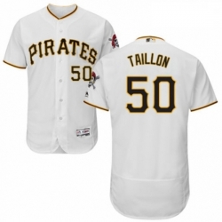 Mens Majestic Pittsburgh Pirates 50 Jameson Taillon White Home Flex Base Authentic Collection MLB Jersey