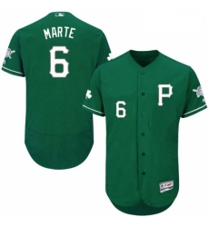 Mens Majestic Pittsburgh Pirates 6 Starling Marte Green Celtic Flexbase Authentic Collection MLB Jersey