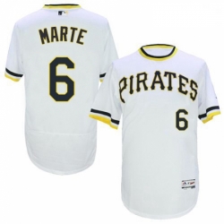 Mens Majestic Pittsburgh Pirates 6 Starling Marte White Flexbase Authentic Collection Cooperstown MLB Jersey