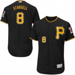 Mens Majestic Pittsburgh Pirates 8 Willie Stargell Black Alternate Flex Base Authentic Collection MLB Jersey