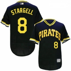 Mens Majestic Pittsburgh Pirates 8 Willie Stargell Black Flexbase Authentic Collection Cooperstown MLB Jersey
