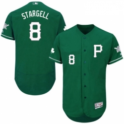 Mens Majestic Pittsburgh Pirates 8 Willie Stargell Green Celtic Flexbase Authentic Collection MLB Jersey