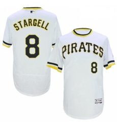 Mens Majestic Pittsburgh Pirates 8 Willie Stargell White Flexbase Authentic Collection Cooperstown MLB Jersey