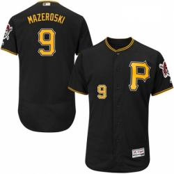 Mens Majestic Pittsburgh Pirates 9 Bill Mazeroski Black Alternate Flex Base Authentic Collection MLB Jersey