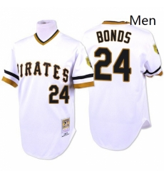 Mens Mitchell and Ness Pittsburgh Pirates 24 Barry Bonds Authentic White Throwback MLB Jersey