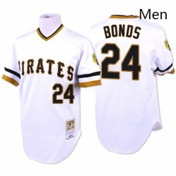 Mens Mitchell and Ness Pittsburgh Pirates 24 Barry Bonds Authentic White Throwback MLB Jersey