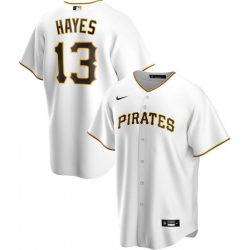 Men's Nike Pittsburgh Pirates #13 KeBryan Hayes White Stitched Baseball Jersey