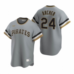 Mens Nike Pittsburgh Pirates 24 Chris Archer Gray Cooperstown Collection Road Stitched Baseball Jersey