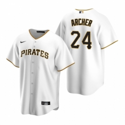 Mens Nike Pittsburgh Pirates 24 Chris Archer White Home Stitched Baseball Jersey