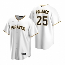 Mens Nike Pittsburgh Pirates 25 Gregory Polanco White Home Stitched Baseball Jerse
