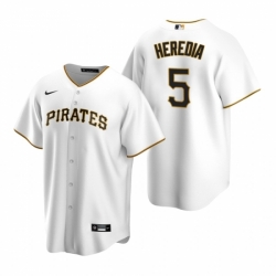 Mens Nike Pittsburgh Pirates 5 Guillermo Heredia White Home Stitched Baseball Jersey