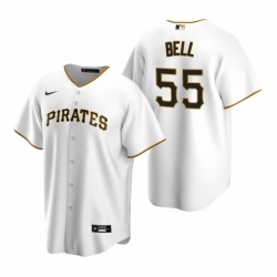 Mens Nike Pittsburgh Pirates 55 Josh Bell White Home Stitched Baseball Jersey