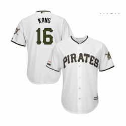 Mens Pittsburgh Pirates 16 Jung ho Kang Replica White Alternate Cool Base Baseball Jersey