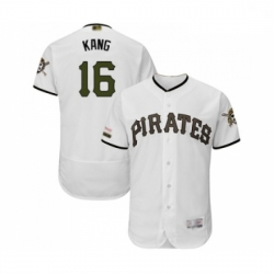 Mens Pittsburgh Pirates 16 Jung ho Kang White Alternate Authentic Collection Flex Base Baseball Jersey