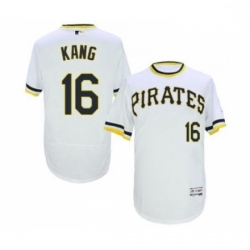 Mens Pittsburgh Pirates 16 Jung ho Kang White Flexbase Authentic Collection Cooperstown Baseball Jersey