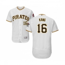 Mens Pittsburgh Pirates 16 Jung ho Kang White Home Flex Base Authentic Collection Baseball Jersey