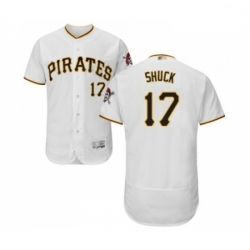 Mens Pittsburgh Pirates 17 JB Shuck White Home Flex Base Authentic Collection Baseball Jersey