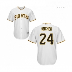 Mens Pittsburgh Pirates 24 Chris Archer Replica White Home Cool Base Baseball Jersey 