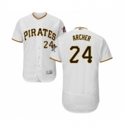 Mens Pittsburgh Pirates 24 Chris Archer White Home Flex Base Authentic Collection Baseball Jersey