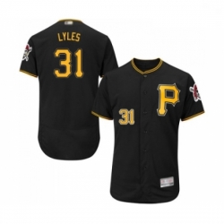 Mens Pittsburgh Pirates 31 Jordan Lyles Black Alternate Flex Base Authentic Collection Baseball Jersey