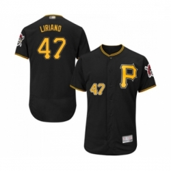 Mens Pittsburgh Pirates 47 Francisco Liriano Black Alternate Flex Base Authentic Collection Baseball Jersey